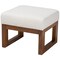 Baxton Studio Yashiya MidCentury OffWhite Boucle Upholstered and Walnut Brown Finished Wood Ottoman Footstool 225-12926-ZORO - alternate 2